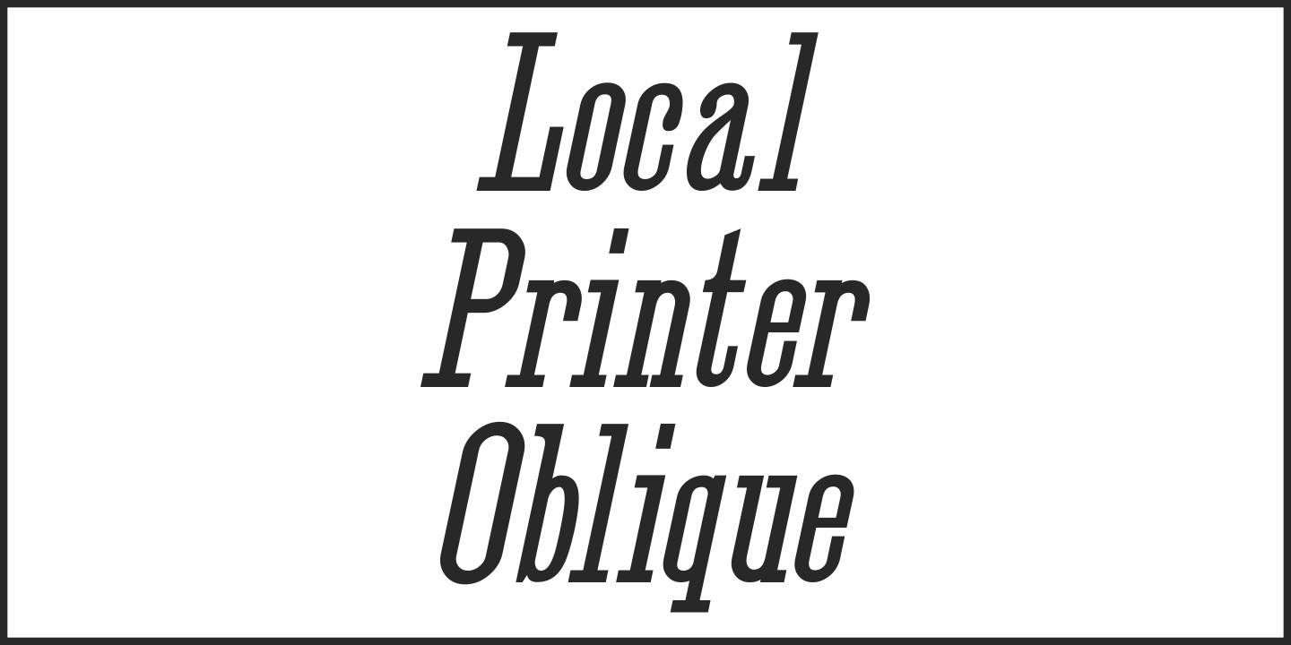 Przykład czcionki Local Printer JNL Regular